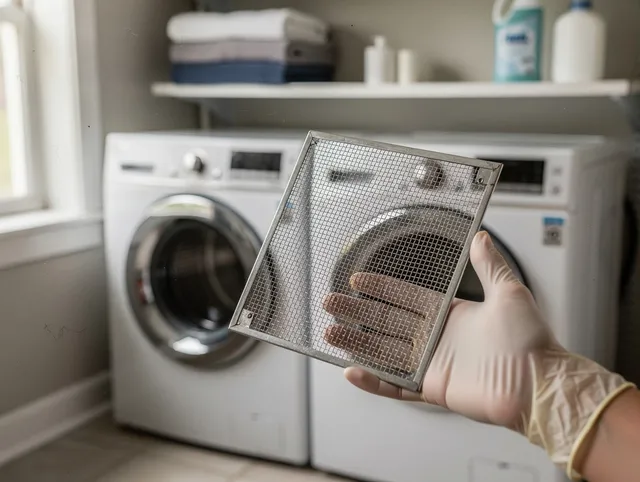 Southbury Dryer Vent Cleaning specialist performing detailed lint trap cleaning service in Southbury